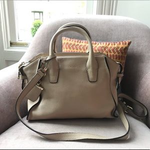 DKNY beige pebbles leather top handle handbag